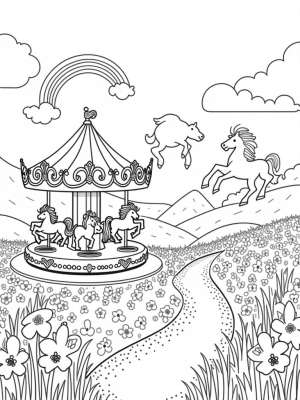 Meadow Carousel with Pony Hoofprint Flowers