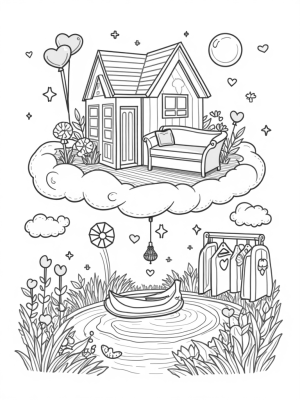 Dreamhouse in the Clouds with Giant Furniture