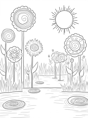 Circles and Sunshine in a Whimsical Garden