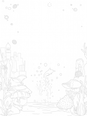 Luminous Underwater City with Dolphins and Jellyfish