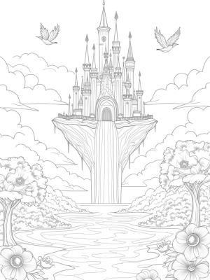 Floating Crystal Crown Castle Among the Clouds