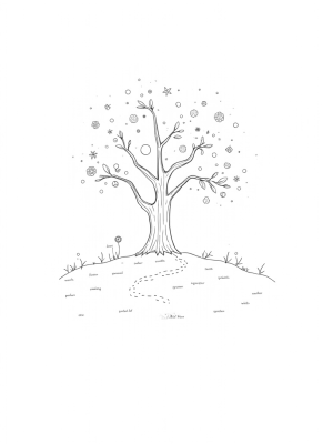 Four Seasons Tree with Magical Symbols