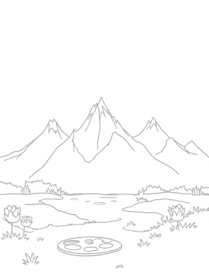 Mountain Range of Colorful Pencils