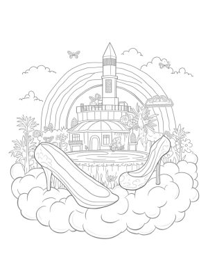 Dreamhouse in the Clouds with Lipstick Tower and High Heel Slide