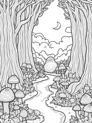 Gruffalo's Face in a Magical Forest
