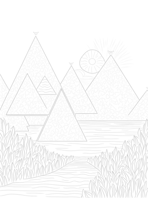 Floating Triangle Landscape with Garden and Lake