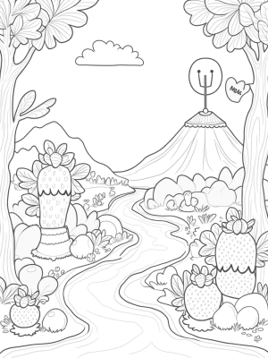 Oversized Strawberries and a Chocolate River in a Fruit Garden