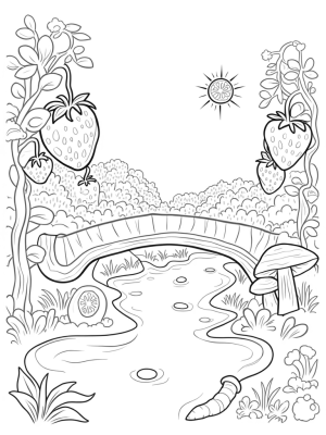 Oversized Fruits and Honey River Wonderland