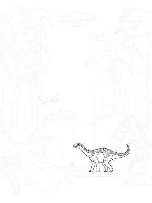 Stegosaurus Grazing in a Prehistoric Jungle