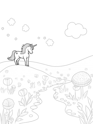 Majestic Pony in a Whimsical Meadow