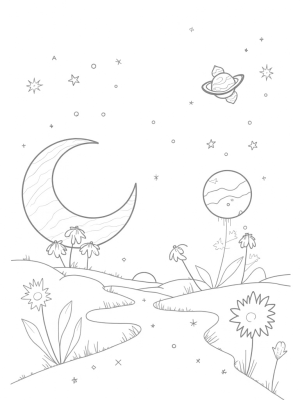 Celestial Garden of Planets and Stars