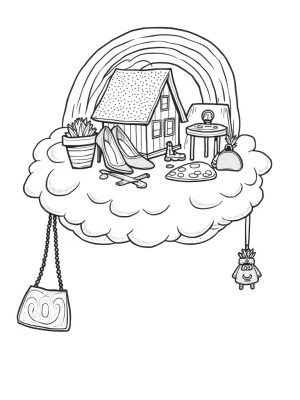 Dreamhouse on a Pink Cloud with Fashion Accessories