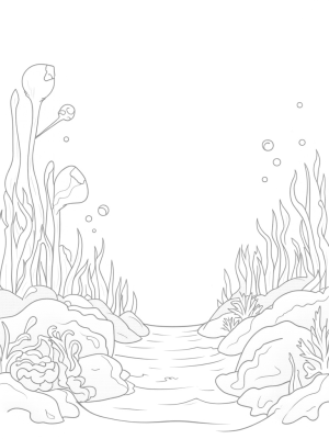 Underwater Garden with Coral and Jellyfish