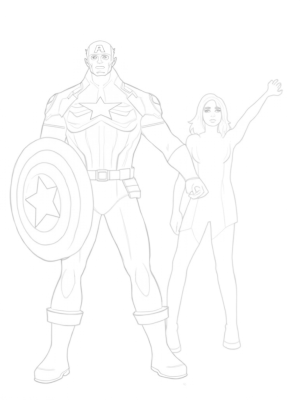 Captain America and Black Widow Team Up in Action