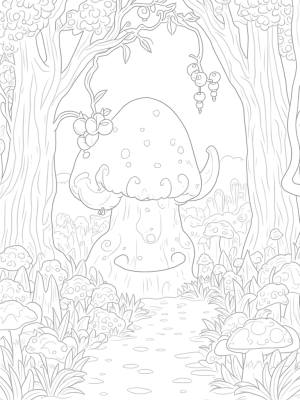 Gruffalo's Head in a Whimsical Forest