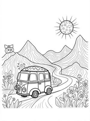 Mushroom Bus on a Yarn Road
