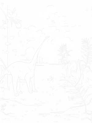 Brontosaurus in a Prehistoric Jungle