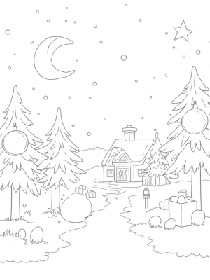 Holiday Ornaments and Snowman in a Winter Wonderland