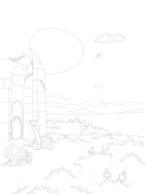 Mystical Wall with Celestial Compass and Cloud Wings