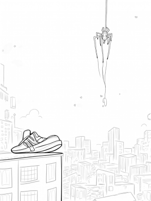 Twilight Cityscape with Spider Silhouette