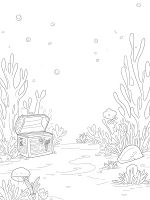 Underwater Garden with Jellyfish and Treasure