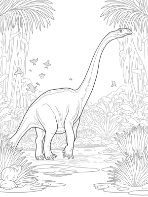 Friendly Brontosaurus in a Prehistoric Jungle