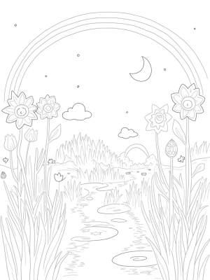 Colorful Pony Flowers in a Whimsical Meadow