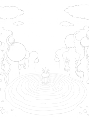Colossal Fruit Orchard with Bubbly Fountain