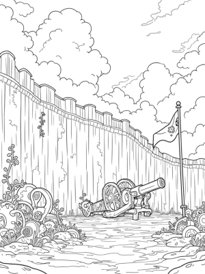 Crumbling Wall with Gears and Titans