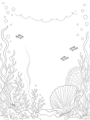 Underwater Garden with Giant Seashells and Fish