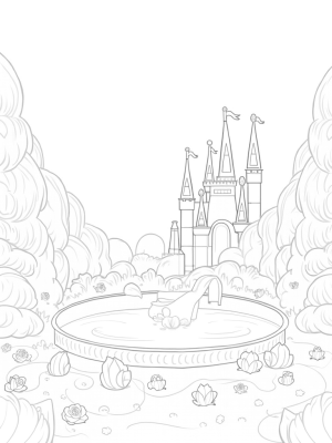 Enchanted Garden with Glass Slipper Fountain
