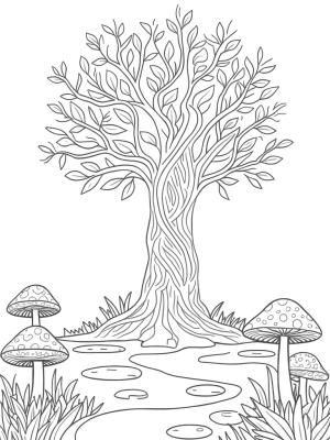 Towering Tree with Musical Note Leaves