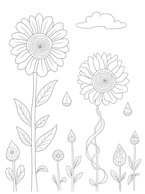 Oversized Flower Garden with Giant Daisy and Butterfly Trellis