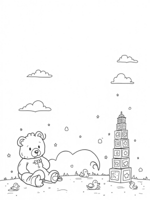 Oversized Toys in a Dreamy Nursery Landscape