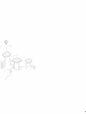 Magical Forest Glade with Enormous Mushrooms