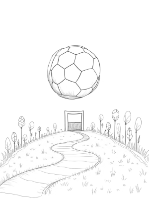 Sky-High Soccer Ball with Colorful Running Shoes