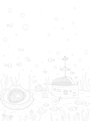 Underwater Garden with Floating Fish and Jellyfish Lanterns