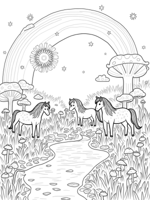 Ethereal Ponies in a Magical Meadow