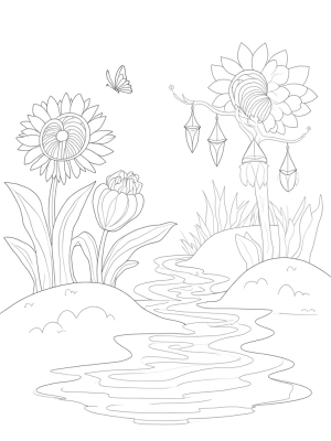 Colossal Flower Garden with Sunflower Waterfall