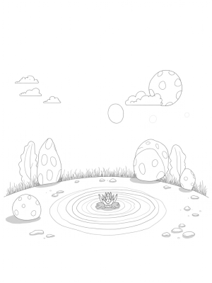 Magical Forest Clearing with Floating Circles