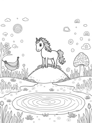 Majestic Pony in a Dreamlike Meadow