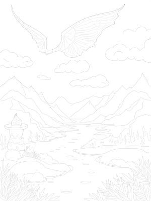 Majestic Dragon Wing Over a Serene River