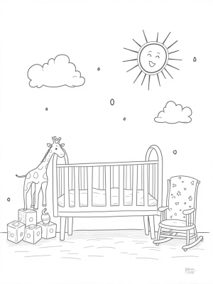Giant Crib Surrounded by Playful Toys