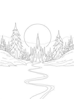 Frozen Ice Castle with Snowflake Sculptures