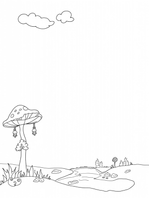 Colossal Mushrooms and a Sparkling Stream