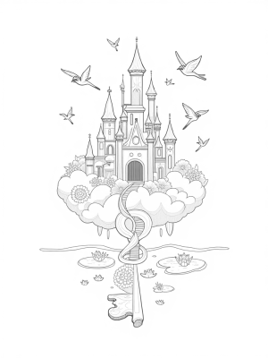 Enchanted Castle on a Floating Cloud
