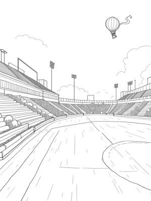 Colorful Sports Equipment Stadium