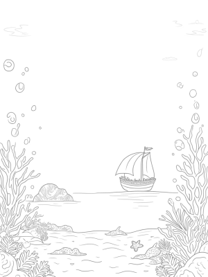 Dolphin-Shaped Coral Oasis with a Sunken Ship