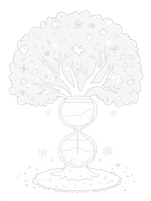 Seasonal Tree with Hourglass