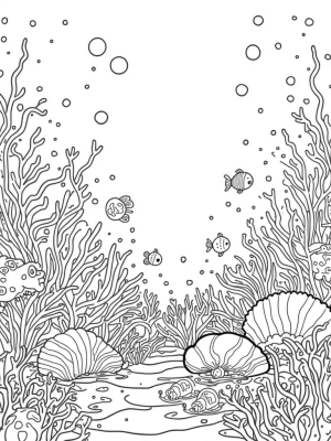 Vibrant Underwater Garden with Coral Reefs and Fish